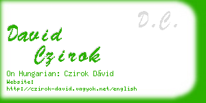 david czirok business card